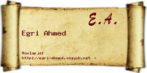 Egri Ahmed névjegykártya